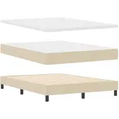 vidaXL Boxspring bed met hoofdeinde Crème 160 x 200 cm Stof