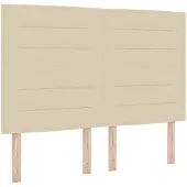 vidaXL LED Hoofdbord Crème Stof