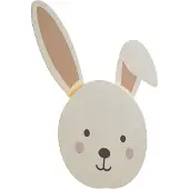 QAZQA Kinder wandlamp beige met detail incl. LED 3-staps dimbaar - Benny the Bunny