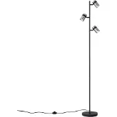 QAZQA Moderne vloerlamp zwart met smoke glas 3-lichts draaibaar en kantelbaar - Gianni