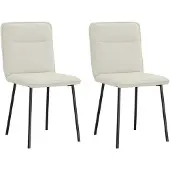 vidaXL Eetkamerstoelen 2 st fluweel crèmekleurig