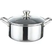 Cheffinger , Soeppan 28 cm, 8 l, met antiaanbaklaag en deksel, Zilver