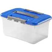 Curver Optima Opbergbox - 15 liter - Kunststof - Transparant / Blauw