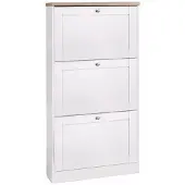 Loft 24 Heide-Schoenenkist - 3 Kleppen - Wit Houtlook