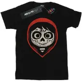 Disney Heren Coco Miguel Skelet Gezicht Hood T-Shirt (Zwart)