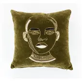By-Boo Sierkussen Dax Green 50 x 50 cm