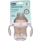 Chicco Overgangsbeker 200 ml 4m+ - Overgangsbeker van silicone - Roze 1 St Beker
