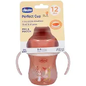 Chicco Perfect Beker 200 ml 12m+ - Anti-lek leerbekertje - Roos 1 St Beker