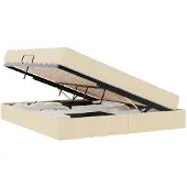 vidaXL Opbergbed met matras met opslag Crème 180 x 200 cm Polyester