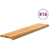 vidaXL Traptreden 16 st 120x30x2 cm massief eikenhout lichtbruin