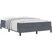 vidaXL Boxspringbed met matras, donkergrijs, 160 x 220 cm, gestoffeerd