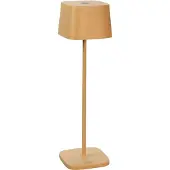 Konstsmide LED tafellamp op batterijen Capri, hoogte 36 cm, zandkleurig, IP54 dimbaar, crème / amber, Woon-/ Eetkamer, Aluminium, Modern