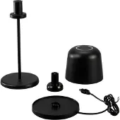 Konstsmide 7845-750 Biot USB-tafel- en wandlamp | mat zwart | voor binnen gebruik | draadloos | 8-16 uur batterijduur | 11 x 11 x 30 cm