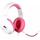 Konix Wired Circumaural Gaming Headset - Compatible with PC, PS5, Switch 2, and Xbox - Hello Kitty Design - Microphone - 1.5m Cable - White and Pink