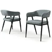 En.casa Eetkamerstoel Kohlmand set van 2 donkergrijs en zwart []