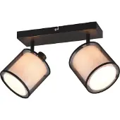 TRIO Zwarte plafondlamp Burton 2-lichts