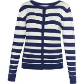 Usha Gebreid vest 'Fenia' marine / wit