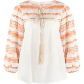 IZIA Blouse oranje / natuurwit