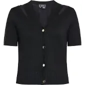 Faina Gebreid vest zwart