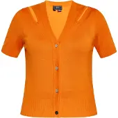 Faina Gebreid vest oranje