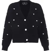 Faina Gebreid vest zwart / transparant