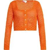 IZIA Gebreid vest oranje