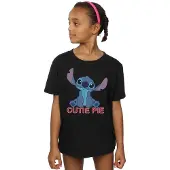 Disney Meisjes Lilo en Stitch Stitch Cutie Pie Katoenen T-shirt (Zwart)