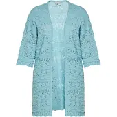 Usha Gebreid vest aqua