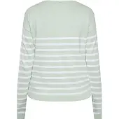 Usha Gebreid vest pastelgroen / wit