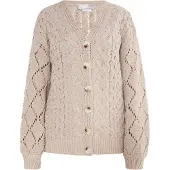 Usha Gebreid vest 'Lurea' lichtgrijs