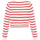 Usha Gebreid vest bloedrood / wolwit