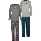 Happy Shorts Pyjama 'Christmas' donkerblauw / grijs / groen / rood