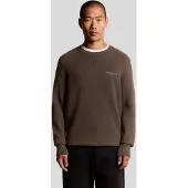 Lyle & Scott Script Knitted Crew Neck Deep Sepia Maat: S | Sweaters Outlet | Heren | Bruin