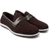 Infinity Leather Heren Bruine Ademende Loafers Lichtgewicht Slip-On