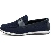 Infinity Leather Heren Marineblauwe ademende loafers, lichtgewicht instappers
