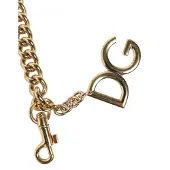 Dolce&Gabbana Bruin Luipaard Gouden Messing Ketting Accessoire Schouderband