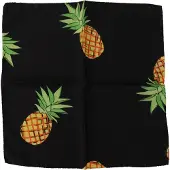 Dolce&Gabbana Zwarte Ananas Gedrukte Vierkante Zakdoek Sjaal