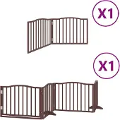 vidaXL Hondenhek inklapbaar 6 panelen 480 cm populierenhout bruin