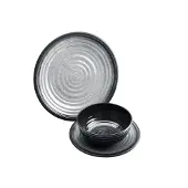 Flamefield melamine servies graniet grijs - 12-delige set
