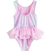 Next Badpak lichtgeel / mintgroen / lavendel / pink