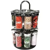 Cook Concept - Kruidenrek - Kruidencarrousel - 2-laags Carrousel - incl 16 kruidenpotten