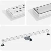 vidaXL Doucheafvoer 2-in-1 met 360° Sifon zilver 100 cm