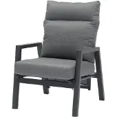AVH-Collectie Caribbean verstelbare lounge tuinstoel aluminium dark grey