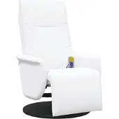 vidaXL Draaiende Massage Relaxzetel Wit 71 x 90 x 105 cm Kunstleer