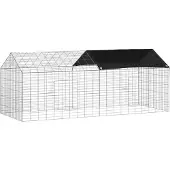 vidaXL Konijnenkooi Zilver 200 x 78 x 78 cm Gegevens staal