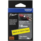 Brother Tape TZe-FX641 Zwart op geel (18 mm)
