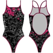 Turbo Skull Butterflyers Stars Swimsuit Zwart L Vrouw
