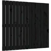vidaXL Wandhoofdbord 95,5x3x90 cm massief grenenhout zwart
