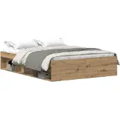 vidaXL Bedframe zonder matras spaanplaat artisanaal eikenkleurig