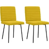vidaXL Eetkamerstoelen 2 st fluweel geel